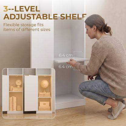 Bookcase Adjustable Shelf 6-Tier White Wood Effect