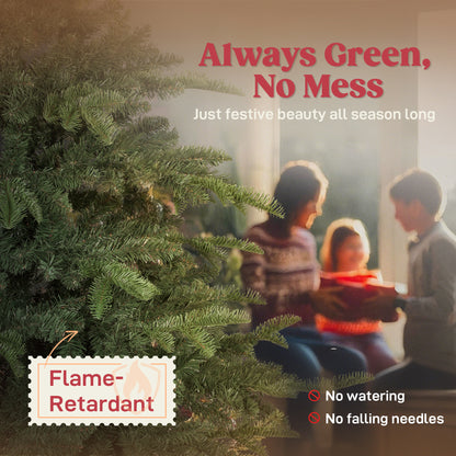 6ft Christmas Tree, Hinged Xmas Tree with Realistic Branches