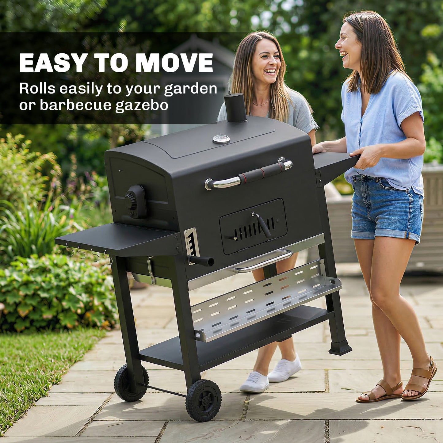 Charcoal BBQ Grill with Electric Rotisserie Kit, Barbecue Grill