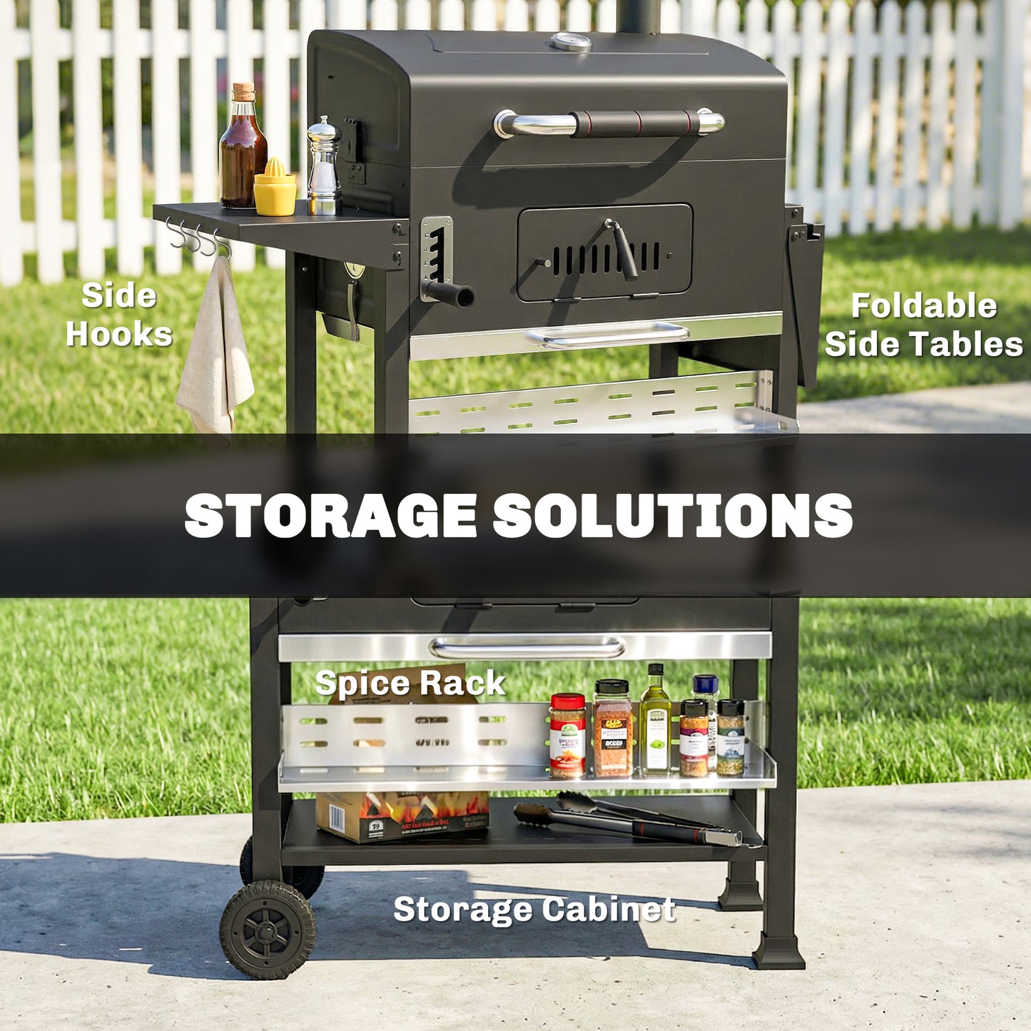 Charcoal BBQ Grill with Electric Rotisserie Kit, Barbecue Grill