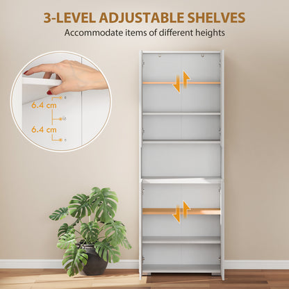 180cm Tall Kitchen Cupboard, Pantry Storage Cabinet, High Gloss White