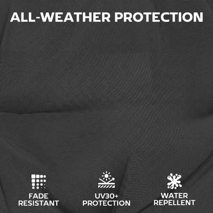 Garden Chair Cushions Set of 4, Waterproof Seat Pads, Black