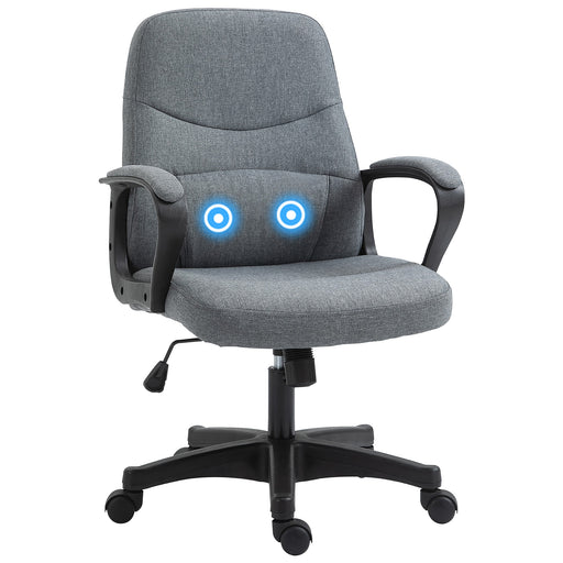 Office Chair with Massager Lumbar High Back Ergonomic Support Office 360¬¨‚àû Swivel Chairs Adjustable Height Backrest Grey