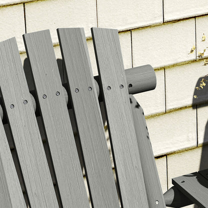 Wood Patio Bench 2 Seats w/ Centre Coffee Table, Grey