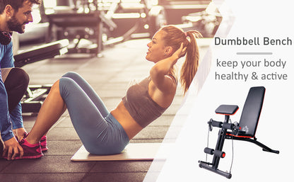 HOMCOM Foldable Adjustable Dumbbell Weight Lifting Sit Up Ab Bench Home Training Gym Incline Multiuse Workout Exercise Fitness