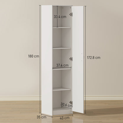 5-Tier Pantry Storage Cabinet with Adjustable Shelves for Dining Room