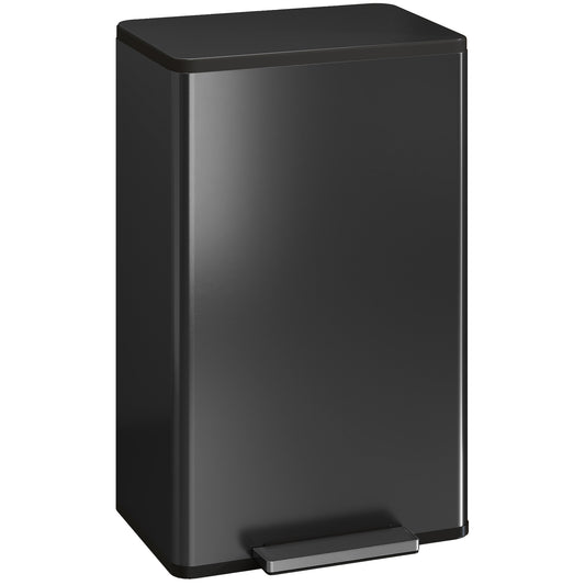 45L Kitchen Bin, Pedal Bin with Soft-Close Lid, Removable Bucket