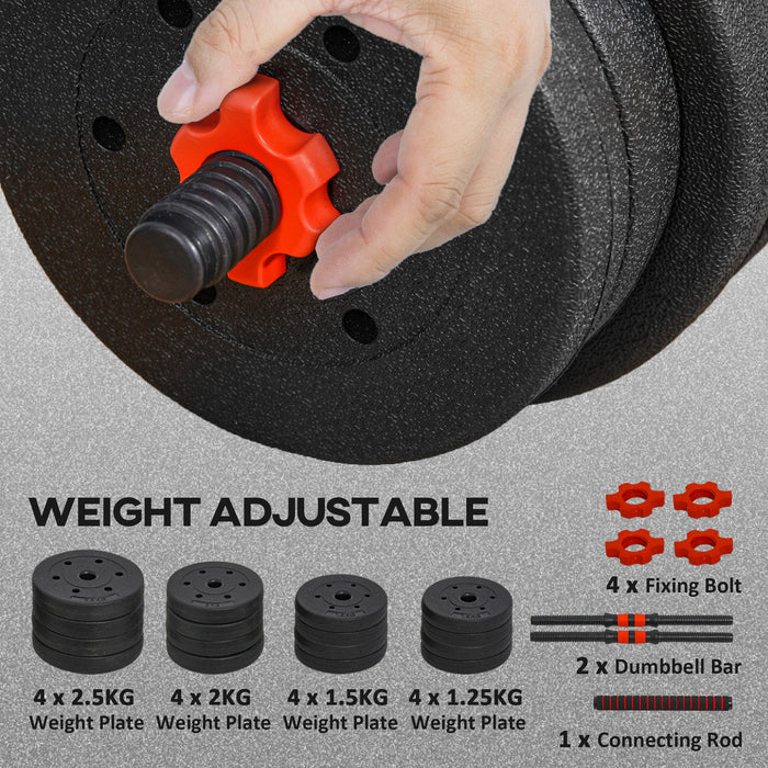 30kg Adjustable 2 IN 1 Barbell Dumbbells Weight Set for Body Fitness