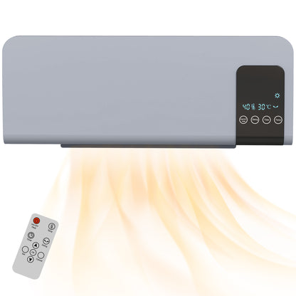 2000W Wall Mounted Ceramic Heater with Remote Control for Home, Grey