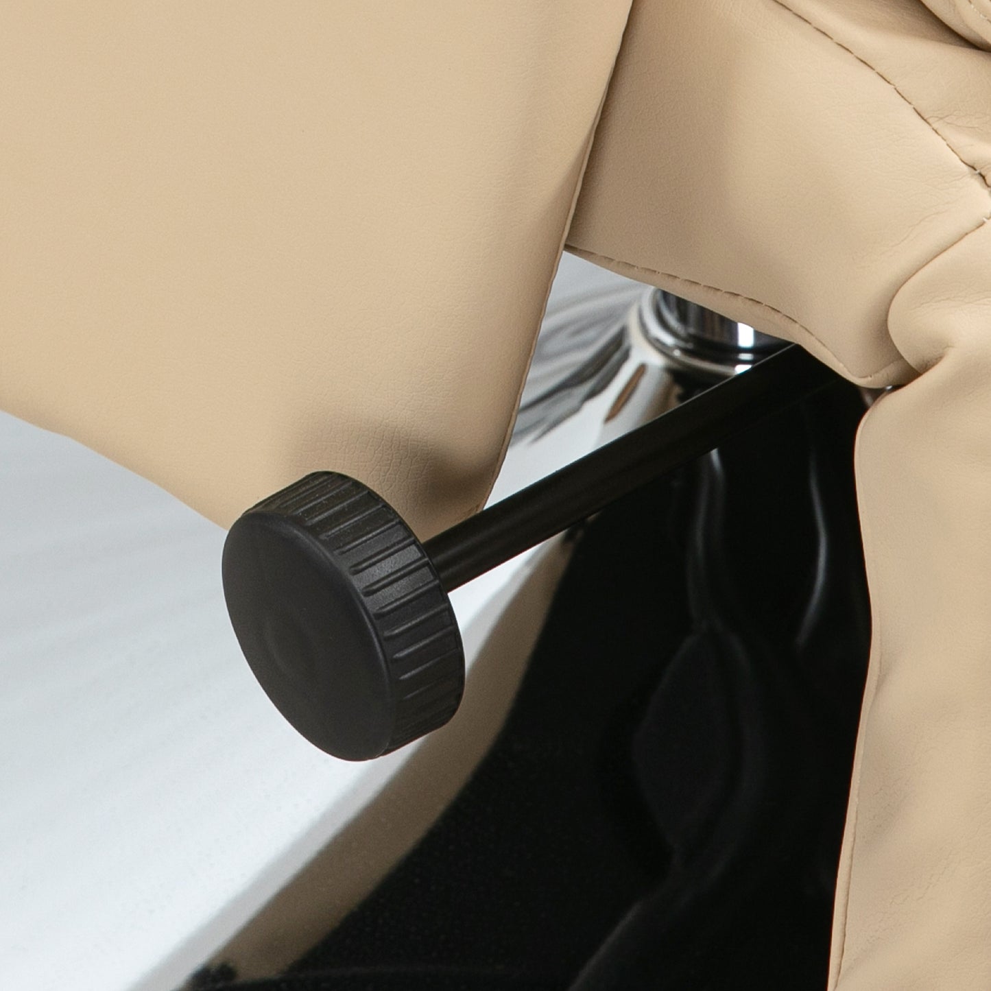 Adjustable Swivel Recliner with Footrest, Padded Arms, Beige