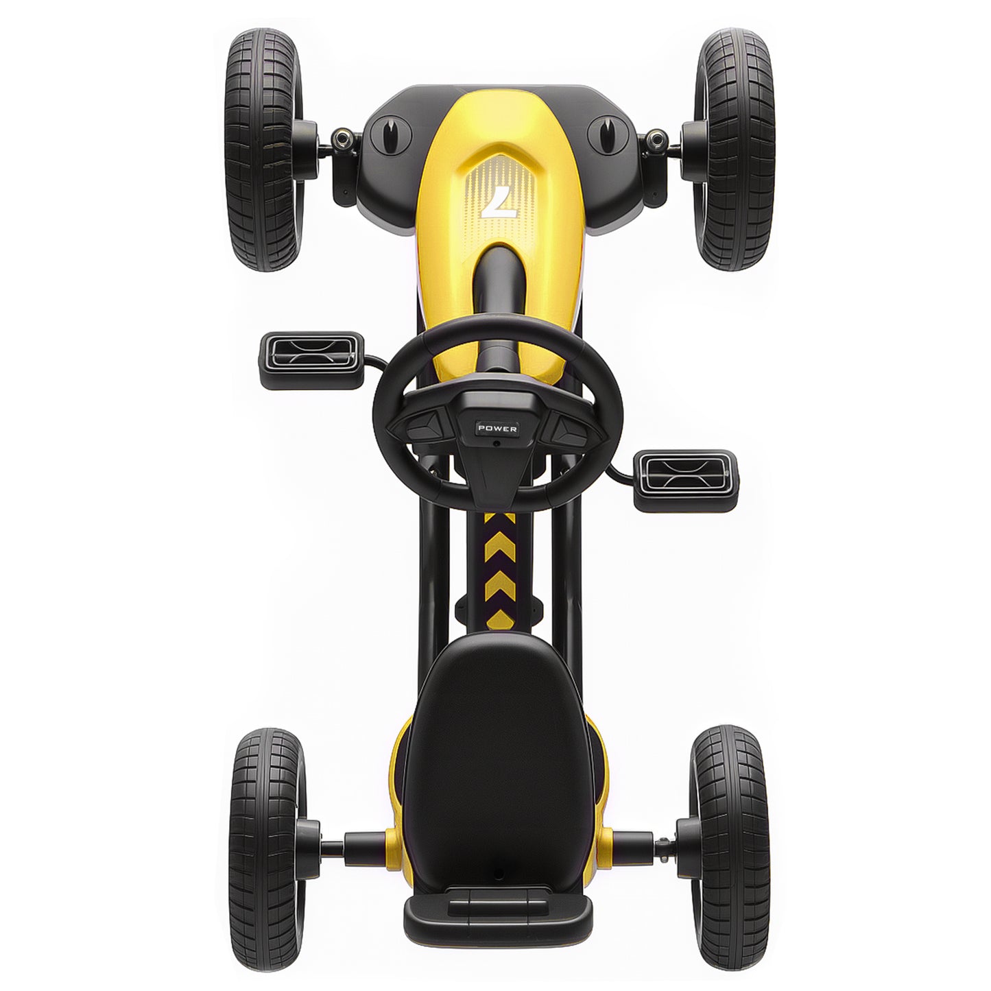 Pedal Go-Kart for Kids with Silent EVA Wheels, Metal Frame, Yellow