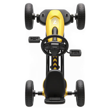 Pedal Go-Kart for Kids with Silent EVA Wheels, Metal Frame, Yellow