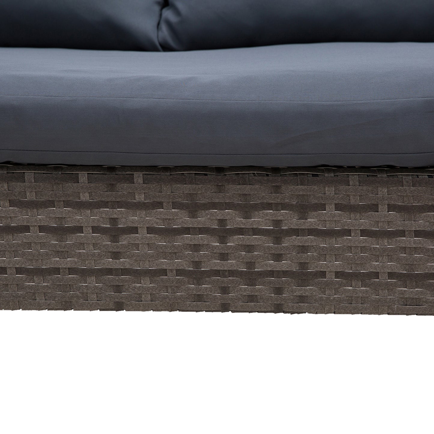 3 PCs Rattan Outdoor Set Cushion L Shape Corner Sofa Coffee Table