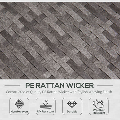 3 PCs Rattan Outdoor Set Cushion L Shape Corner Sofa Coffee Table