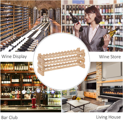 36 Bottle Shelf Wine Rack Holder Standing Holds Storage Fir Wood Cellar