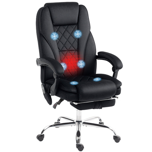 Massage Office Chair, Heated Reclining Desk Chair, Black
