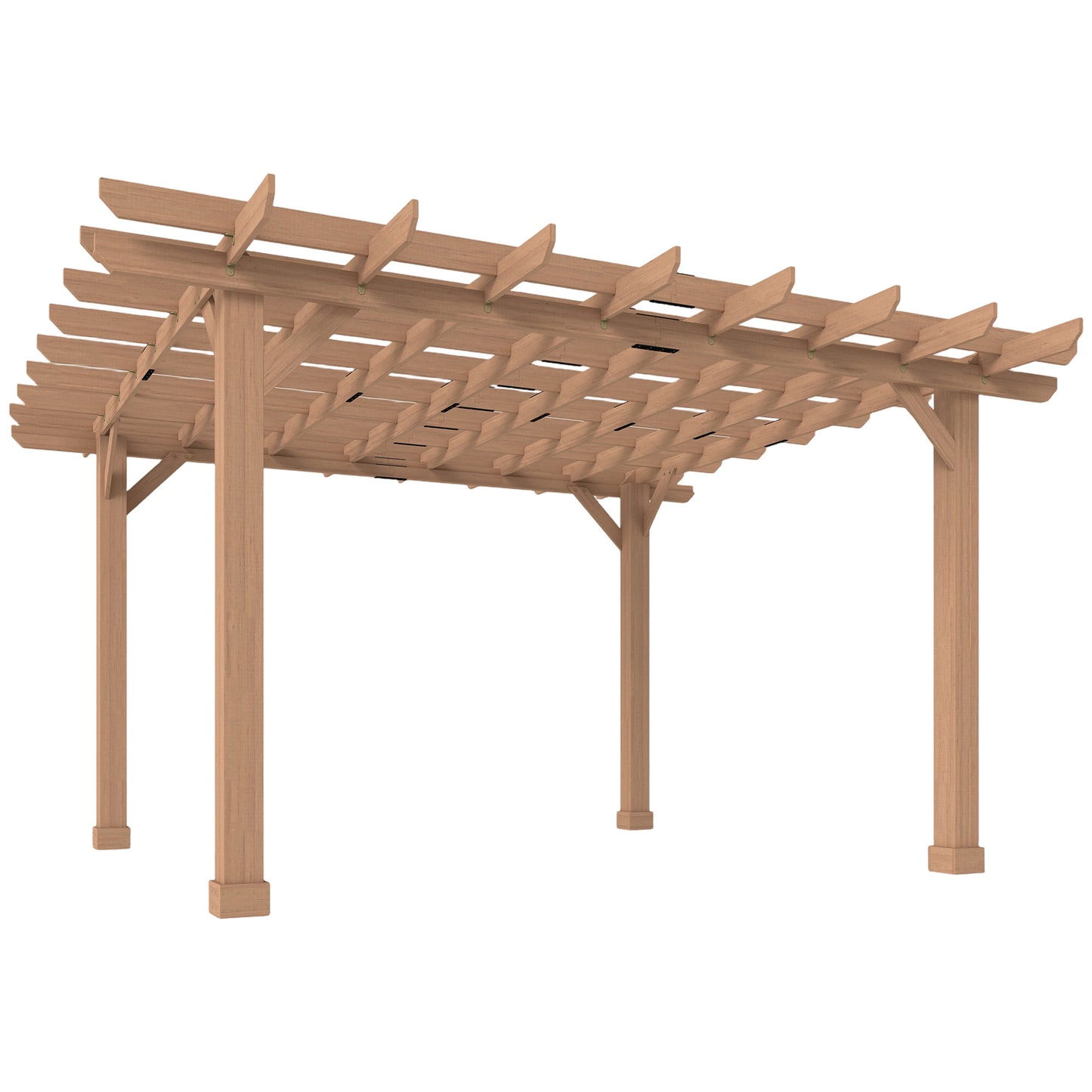 3.6 x 3.6m Graden Pergola Kit, Wooden Grape Trellis, Dark Brown