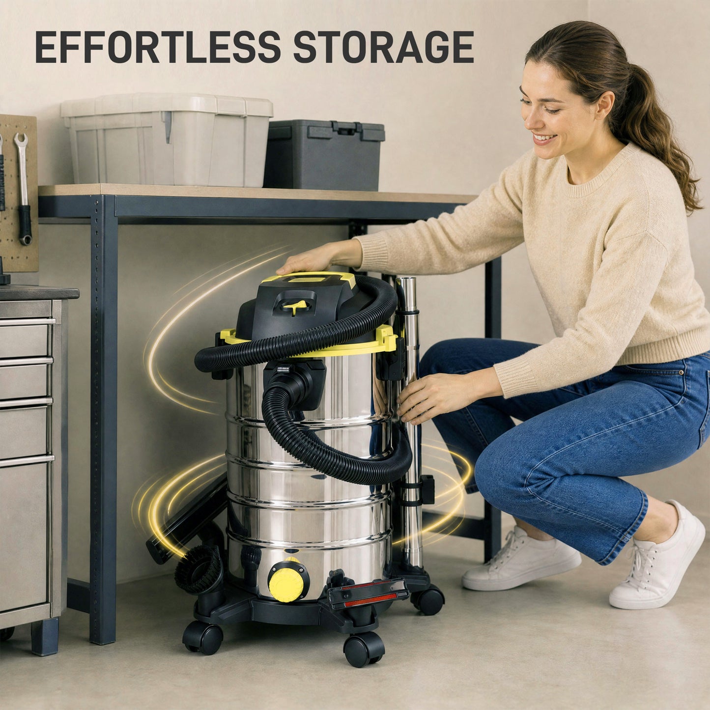 1400W Vacuum Cleaner with Blowing Mode, Yellow