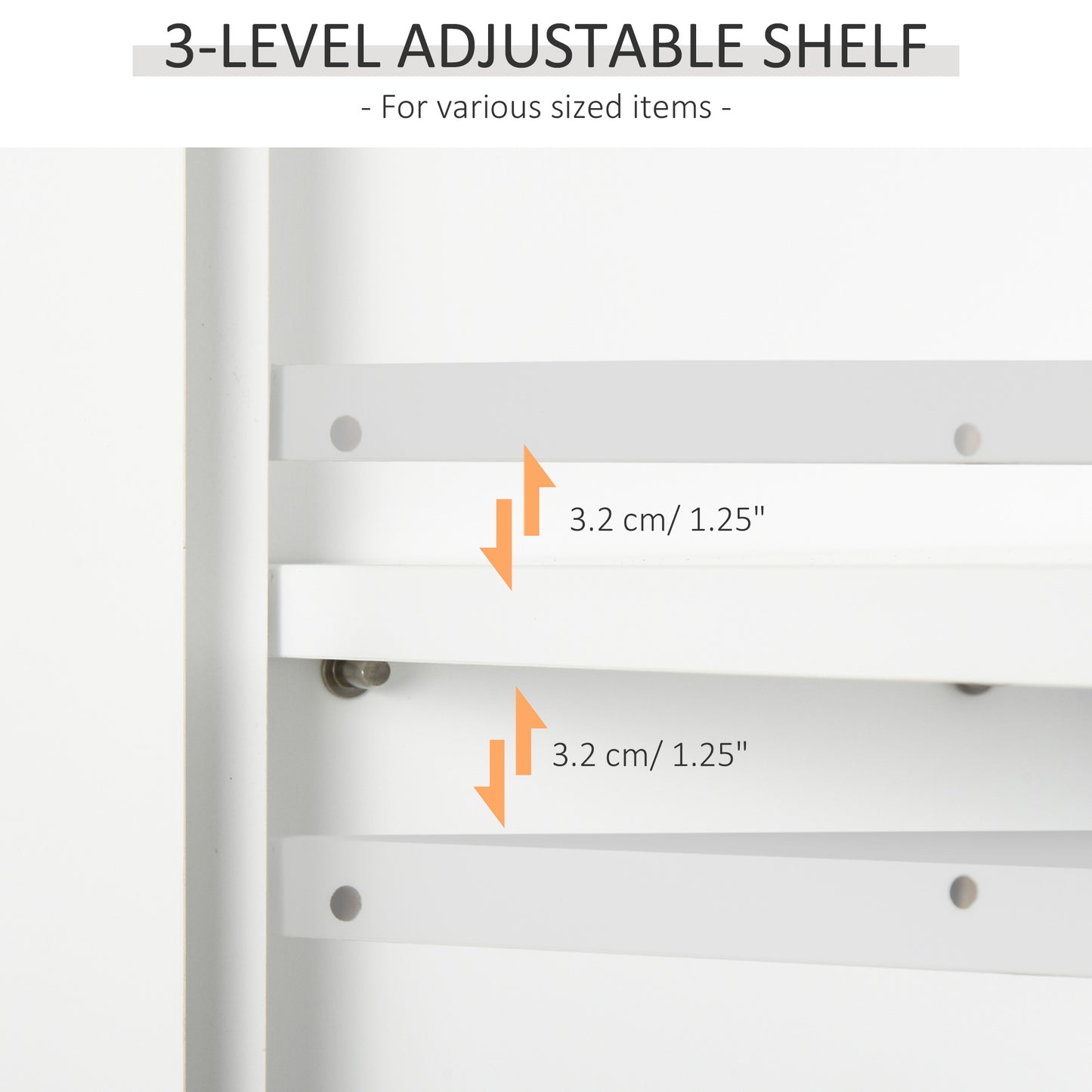 Bathroom Wall Cabinet, Medicine Cabinet w/ Adjustable Shelf, White
