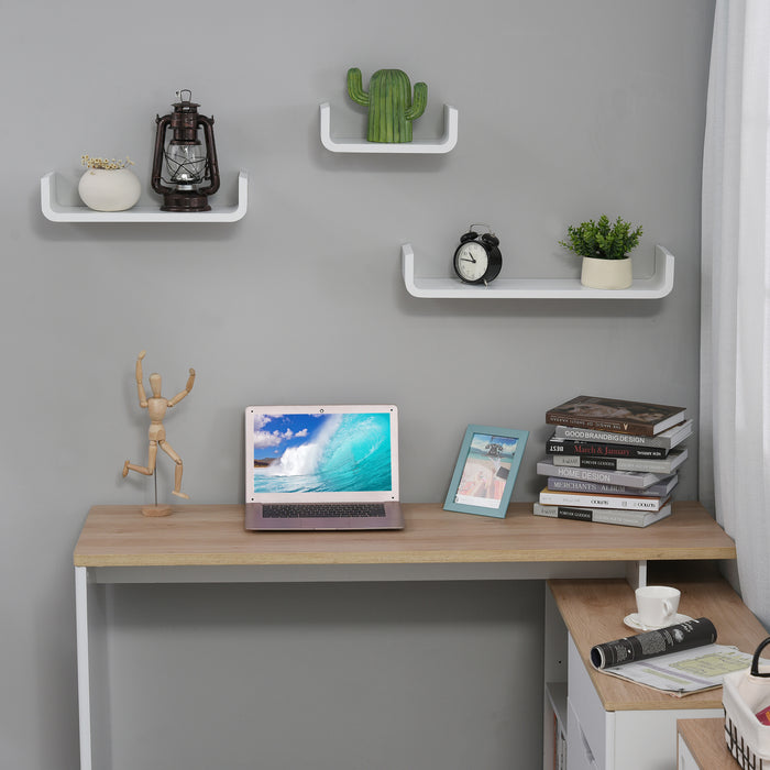 3 pcs U Shaped Shelves Set-White