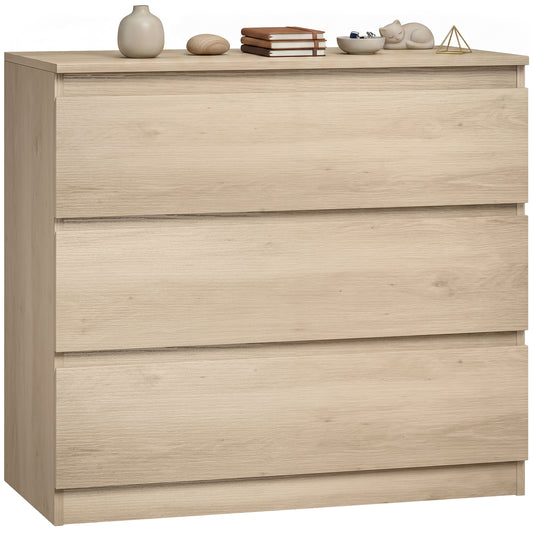 3-Drawer Storage Organiser Unit for Living Room, Oak