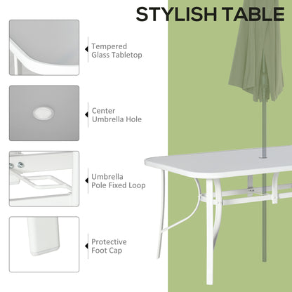 7 Piece Garden Dining Set w/ Dining Table and Chairs, Grey