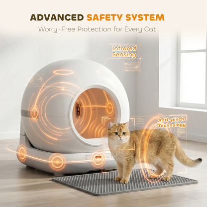 72L Self Cleaning Cat Litter Tray App Control for Multiple Cats