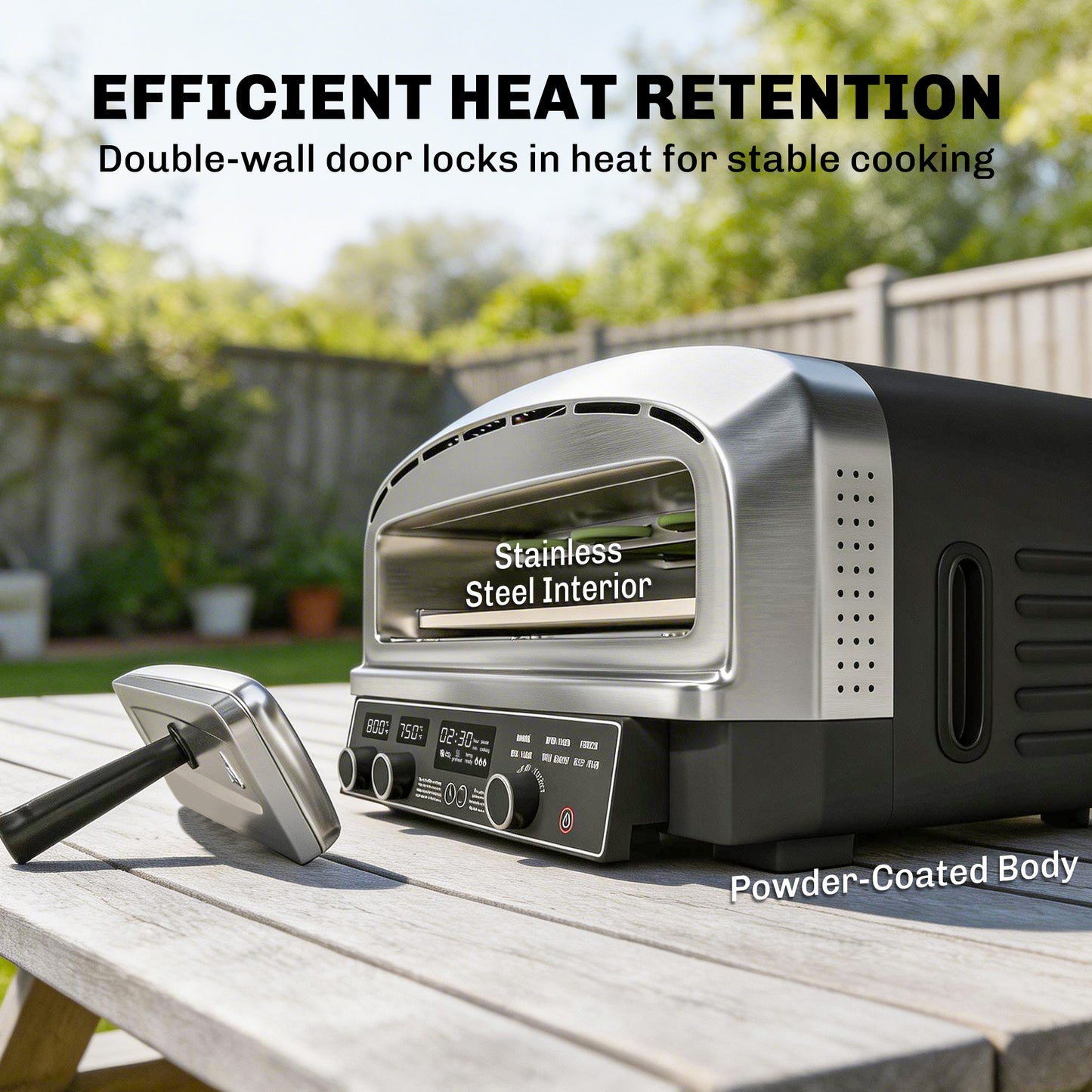 Outdoor Pizza Oven Dual Heating Control 37 cm