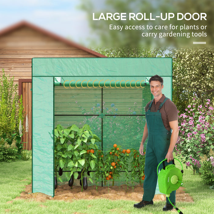 PE Cover Walk-in Outdoor Greenhouse, Green