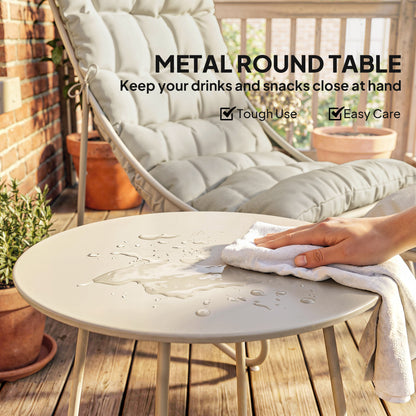 3 Piece Bistro Set, Outdoor Table and Chair Set with Footstool