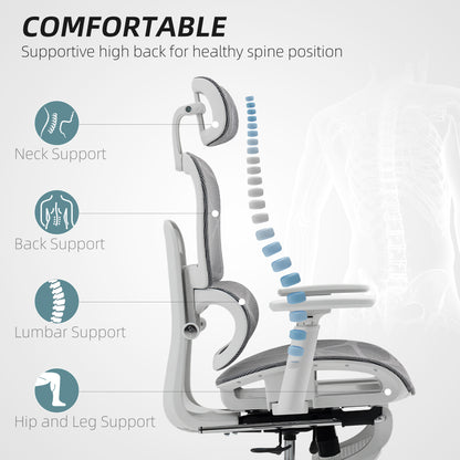 Ergonomic Office Chair Swivel Computer Chair with 3D Armrest Grey