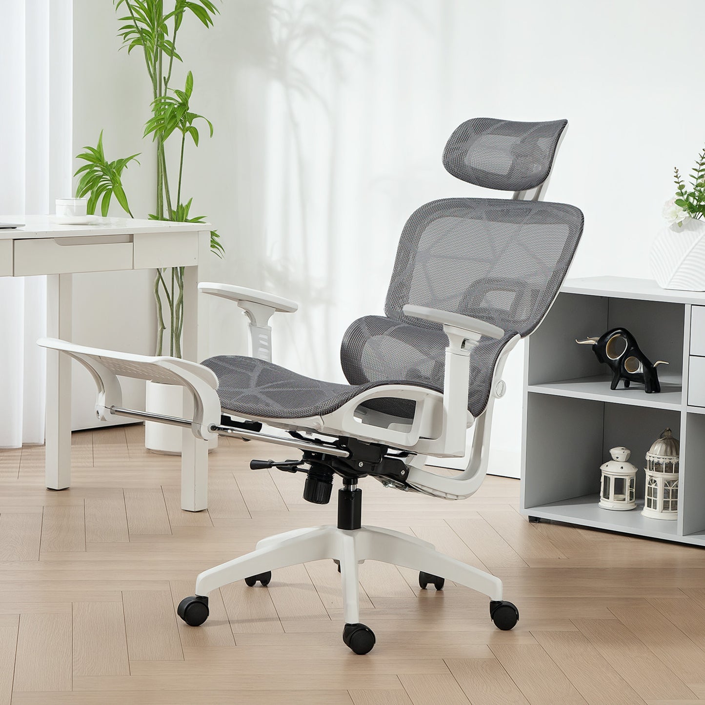 Ergonomic Office Chair Swivel Computer Chair with 3D Armrest Grey