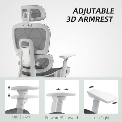 Ergonomic Office Chair Swivel Computer Chair with 3D Armrest Grey