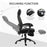 Mesh Office Chair with Footrest for Home Office Lunch Break Recliner High Back Adjustable Height with Headrest, Black