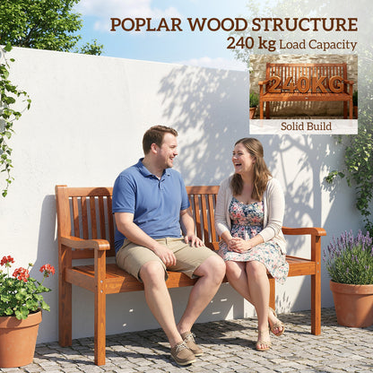 Garden Bench 2 Seater, Wooden Outdoor Bench with Waterproof Cover