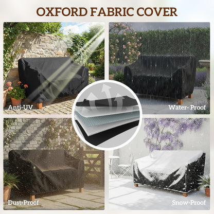 Garden Bench 2 Seater, Wooden Outdoor Bench with Waterproof Cover