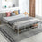 5ft Metal King Platform Bed Frame w/ Underbed Storage Headboard White