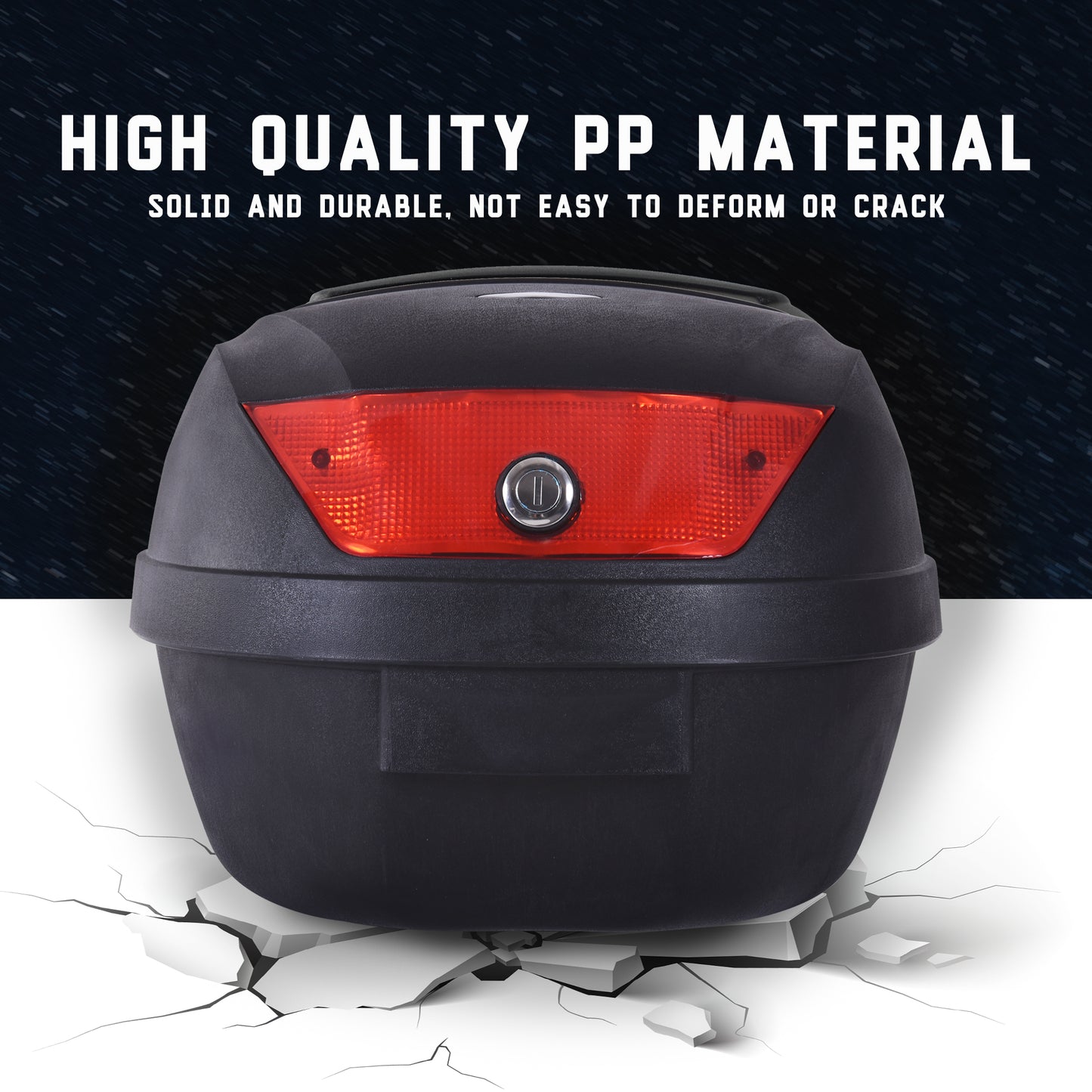 28L Motorcycle Tail box Helmet Top Case Storage Trunk Carrier Mount Rack