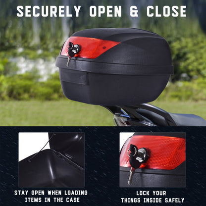 28L Motorcycle Tail box Helmet Top Case Storage Trunk Carrier Mount Rack