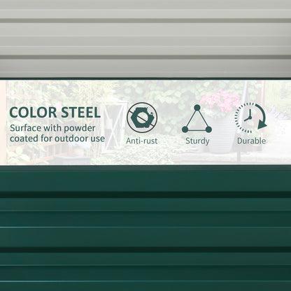 Set of 2 Raised Garden Bed, Outdoor Elevated Galvanised Planter Box for Flowers, Herbs, 60x60x30.5cm, Green