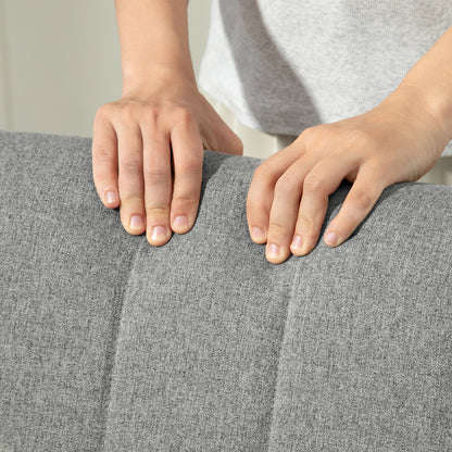 Modern High Back Rocking Chair with Solid Wood Legs, Light Grey