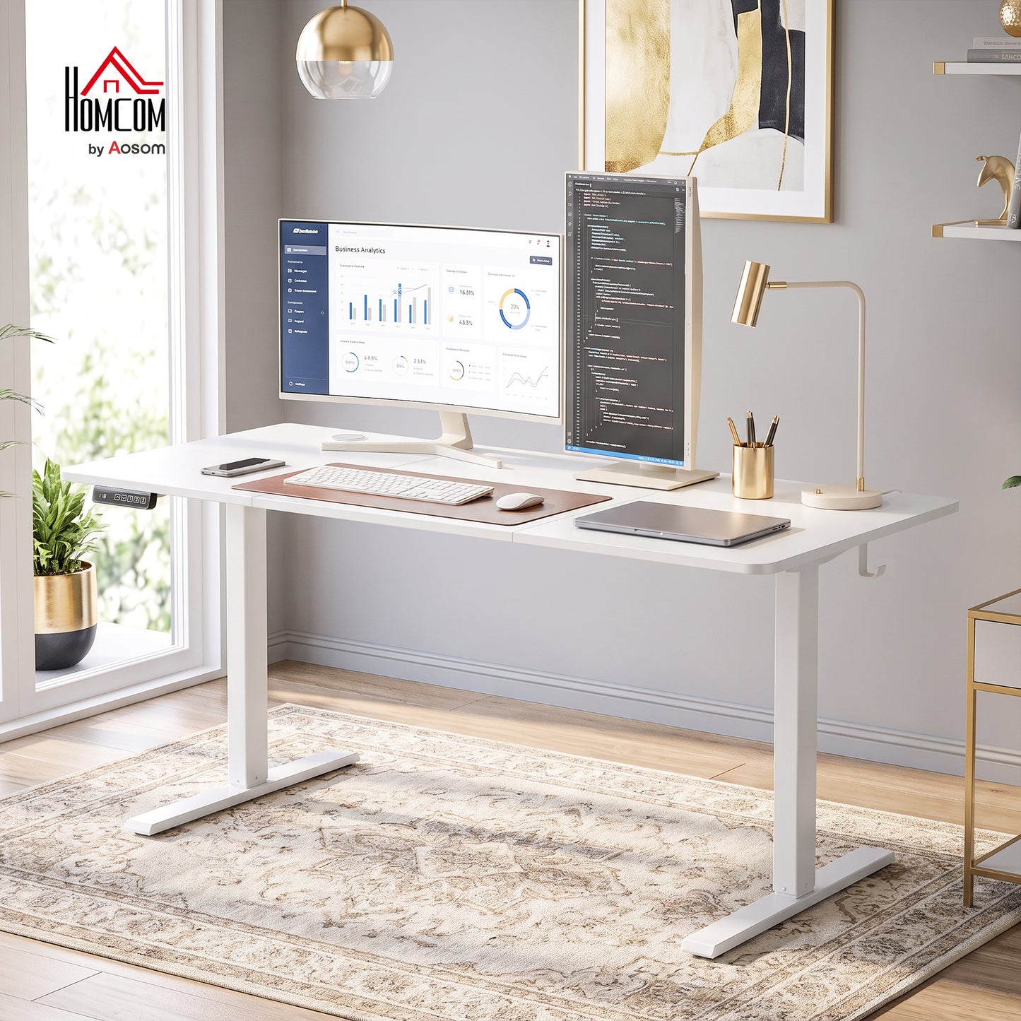 Standing Desk Memory Control Adjustable White
