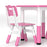 3 Pcs Height Adjustable Kids Table and Chair Set for Playroom - Pink