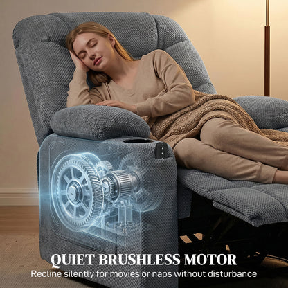 Electric Massage Recliner Chair with Heat, Reclining Chair, Dark Grey