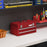 DURHAND Lockable Metal Tool Box, 2 Drawer Tool Chest with Latches, Handle, Ball Bearing Runners, Red