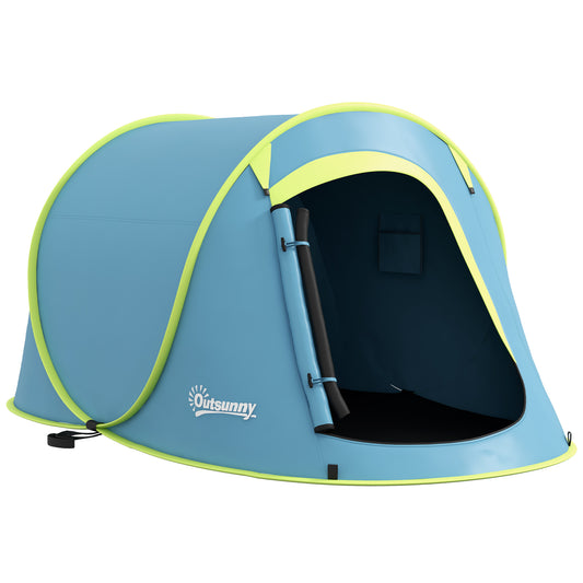 Pop up Camping Tent for 2 Man, 2000mm Waterproof with Carry Bag, Blue