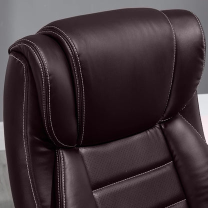 High Back Executive Office Chair 6-Point Vibration Massage Extra Padded Swivel Ergonomic Tilt Desk Seat, Brown
