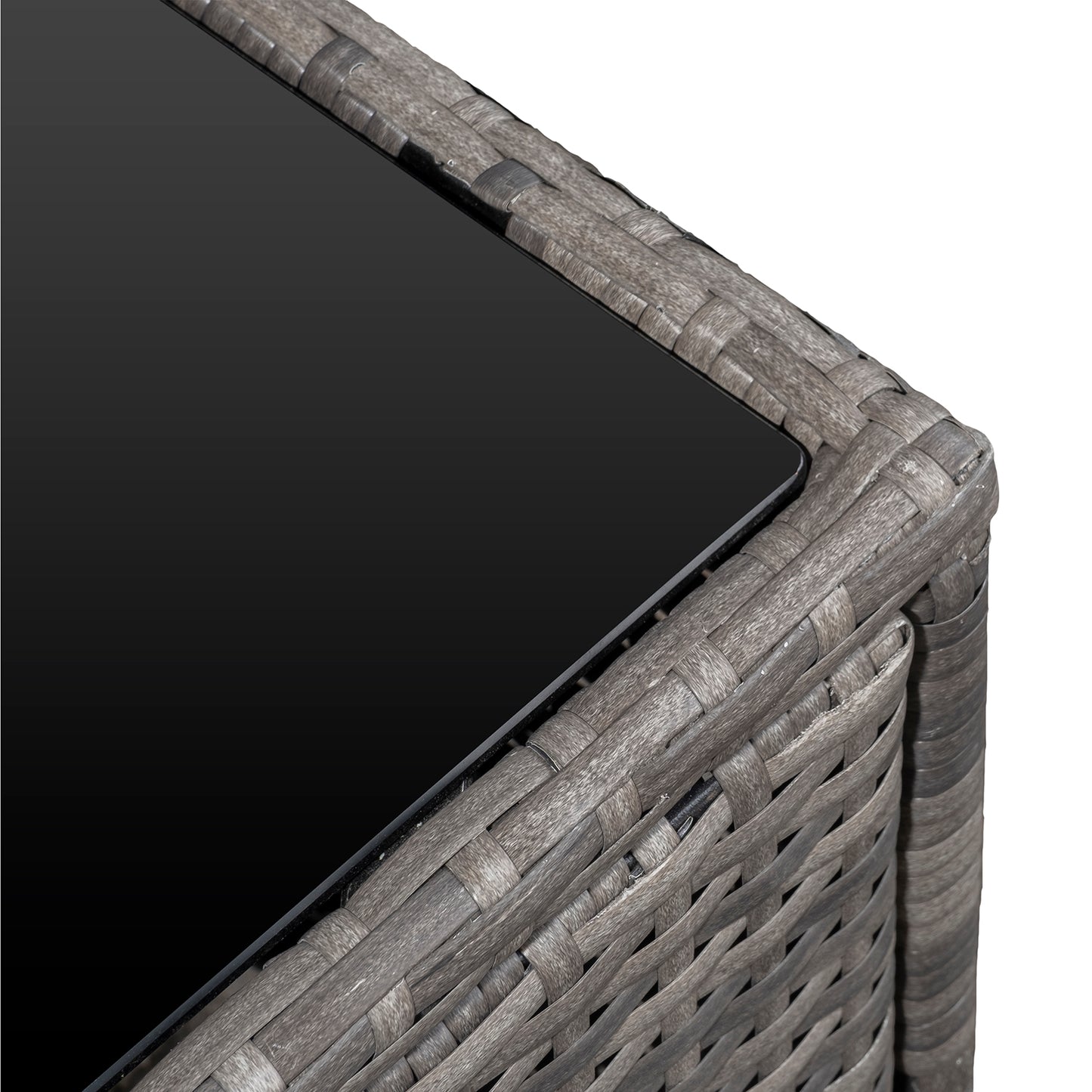 Outsunny 8 pcs Outdoor Rattan Garden Furniture Patio Sofa and Table Set with Cushions 6 Seater Corner Wicker Seat with Storage, Grey