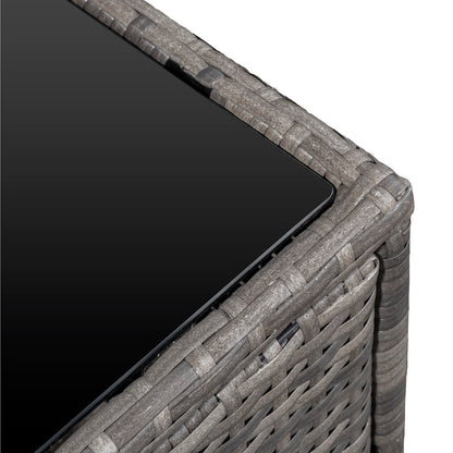 Outsunny 8 pcs Outdoor Rattan Garden Furniture Patio Sofa and Table Set with Cushions 6 Seater Corner Wicker Seat with Storage, Grey