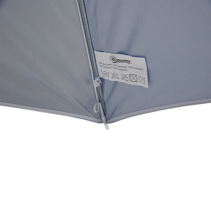 88" Arc 2.2M Fishing Umbrella Beach Parasol with Sides Brolly Shelter Canopy Shade with FREE Carry Bag Blue